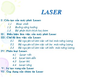 Bài giảng Laser