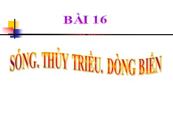 Bài giảng môn Địa lí Lớp 10 - Bài 16. Sóng. Thuỷ triều. Dòng biển