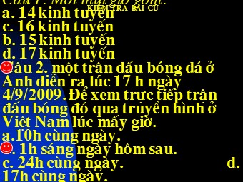Bài giảng môn Địa lí Lớp 10 - Bài 6: Hệ quả của chuyển động xung quanh mặt trời của Trái Đất (Bản hay)