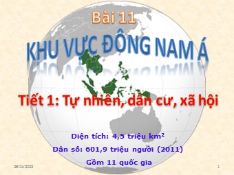 Bài giảng môn Địa lí Lớp 11 - Bài 10: Cộng hòa nhân dân Trung Hoa - Tiết 1: Tự nhiên, dân cư và xã hội (Bản mới)