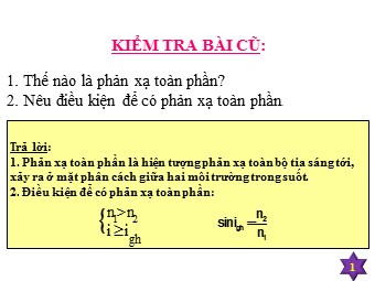 Bài giảng môn Vật lí Khối 11 - Bài 28: Lăng kính (Chuẩn kiến thức)