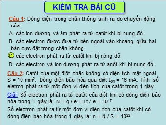 Bài giảng môn Vật lí Lớp 11 - Bài 17: Dòng điện trong chất bán dẫn