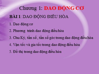 Bài giảng môn Vật lí Lớp 12 - Bài 1: Dao động điều hòa