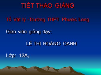Bài giảng Quang trở và pin quang trở