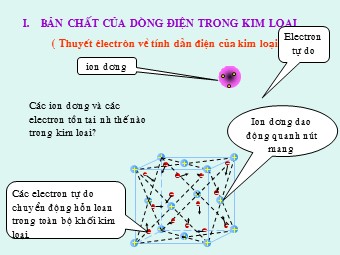 Bài giảng Vật lí Khối 11 - Bài 13: Dòng điện trong kim loại (Bản đẹp)