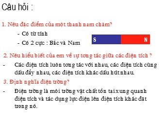 Bài giảng Vật lí Khối 11 - Bài 19: Từ trường (Bản hay)