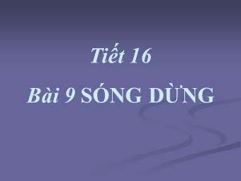 Bài giảng Vật lí Khối 12 - Bài 9: Sóng dừng (Bản hay)