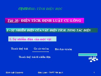 Bài giảng Vật lí Lớp 11 - Bài 1: Điện tích. Định luật Cu-lông - Đào Loan