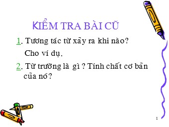Bài giảng Vật lí Lớp 11 - Bài: Đường cảm ứng từ - Võ Thị Hoàng Oanh