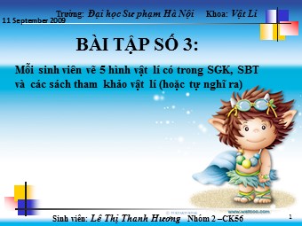 Bài giảng Vật lí Lớp 11 - Bài tập số 3 - Lê Thị Thanh Hương