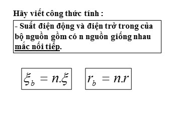 Bài giảng Vật lí Lớp 11 - Ôn tập học kì I