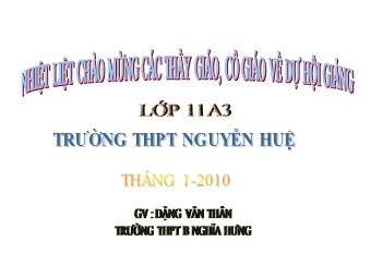 Bài giảng Vật lí Lớp 11 - Tiết 43: Luyện tập - Đặng Văn Thân