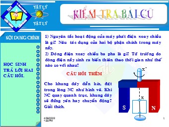 Bài giảng Vật lí Lớp 12 - Bài 18: Động cơ không đồng bộ ba pha (Chuẩn kiến thức)