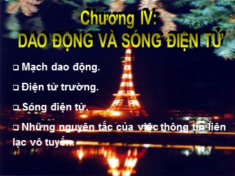 Bài giảng Vật lí Lớp 12 - Bài 20: Mạch dao động (Bản đẹp)