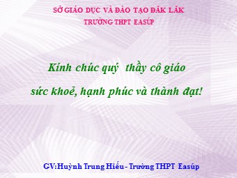 Bài giảng Vật lí Lớp 12 - Bài 31: Hiện tượng quang điện trong - Huỳnh Trung Hiếu