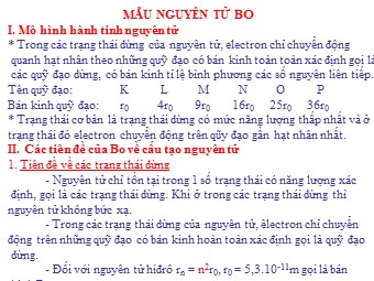 Bài giảng Vật lí Lớp 12 - Bài 33: Mẫu nguyên tử Bo (Chuẩn kiến thức)