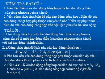 Bài giảng Vật lí Lớp 12 - Bài 8: Giao thoa sóng (Bản hay)
