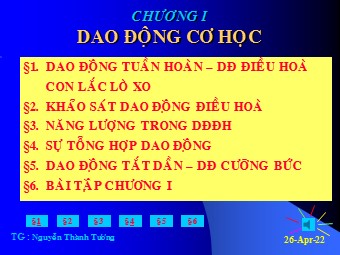 Bài giảng Vật lí Lớp 12 - Bài tập chương 1
