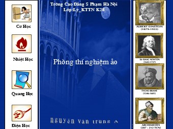 Bài giảng Vật lí Lớp 12 - Phòng thí nghiệm ảo - Nguyễn Văn Trung