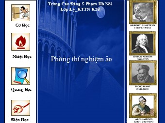Bài giảng Vật lí Lớp 12 - Phòng thí nghiệm ảo