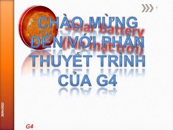 Bài thuyết trình Một số hình ảnh về ứng dụng của pin mặt trời