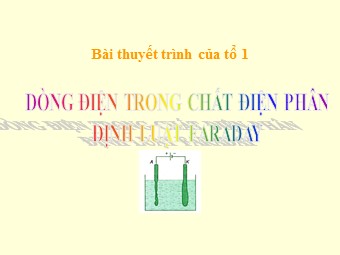 Bài thuyết trình Vật lí Lớp 11 - Bài 14: Dòng điện trong chất điện phân