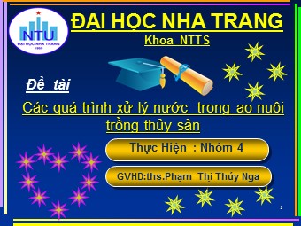 Đề tài Các quá trình xử lý nước trong ao nuôi trồng thủy sản