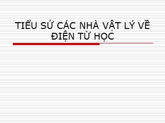 Giới thiệu các nhà vật lí học