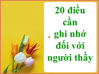Tài liệu 20 điều cần ghi nhớ đối với người thầy