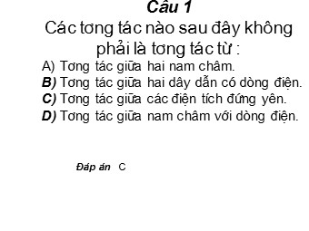 Trắc nghiệm môn Vật lí Lớp 11