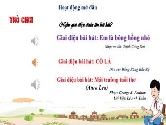 Bài giảng Âm nhạc 4 - Tiết 12: Ôn tập nhạc cụ. Vận dụng