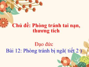 Bài giảng Đạo đức 1 - Chủ đề: Phòng tránh tai nạn, thương tích - Bài 12: Phòng tránh bị ngã (Tiết 2)