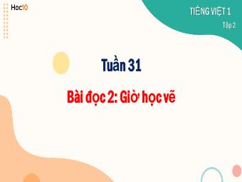 Bài giảng Tiếng Việt 1 - Tuần 31, Bài đọc 2: Giờ học vẽ