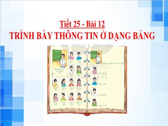 Bài giảng Tin học 6 (Kết nối tri thức) - Tiết 25, Bài 12: Trình bày thông tin ở dạng bảng