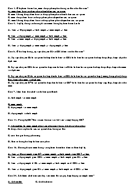 Câu hỏi trắc nghiệm ôn tập HSG môn Sinh học lớp 8 - Phần: Tuần hoàn