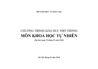 Chương trình giáo dục phổ thông môn Khoa học tự nhiên