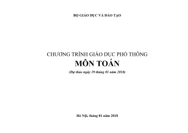 Chương trình giáo dục phổ thông môn Toán