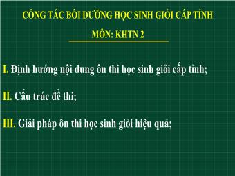 Công tác bồi dưỡng HSG cấp tỉnh Môn Khoa học tự nhiên Khối THCS - Năm học 2024-2025