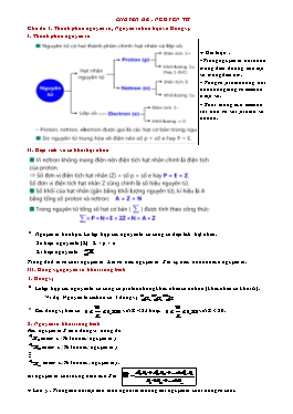 Đề cương ôn tập bồi dưỡng HSG Khoa học tự nhiên 8 - Chuyên đề: Nguyên tử