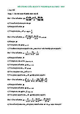 Đề cương ôn tập giữa học kì II Toán 8 - Năm học 2023-2024