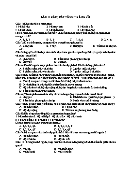 Đề cương ôn tập HSG Khoa học tự nhiên 8 - Bài 1: Khái quát về cơ thể người