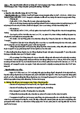 Đề cương ôn tập HSG Lịch sử 8 - Bài 1: Cách mạng tư sản Pháp