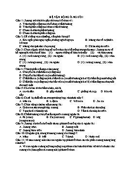 Đề cương ôn tập Khoa học tự nhiên 8 - Bài: Hệ vận động ở người