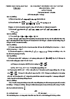 Đề khảo sát HSG cấp Huyện Toán 8 - Năm học 2024-2025 - PGD Tiền Hải (Có đáp án)