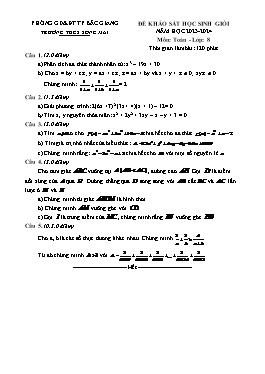Đề khảo sát HSG Toán 8 - Năm học 2023-2024 - Trường THCS Song Mai (Có đáp án)