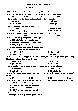 Đề kiểm tra 15 phút môn Tin học lớp 7