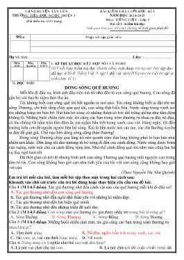 Đề kiểm tra cuối học kì I Tiếng 5 - Năm học 2024-2025 - Trường Tiểu học Ngọc Thiện số 1 (Có đáp án + Ma trận)