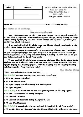 Đề kiểm tra cuối học kì II Tiếng Việt 4 - Năm học 2023-2024