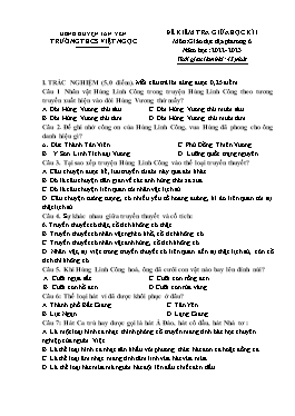 Đề kiểm tra giữa học kì I Giáo dục địa phương 6 - Năm học 2022-2023 - Trường THCS Việt Ngọc (Có đáp án)