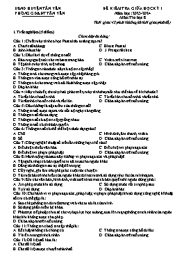 Đề kiểm tra giữa học kì I Tin học 8 - Năm học 2023-2024 - PGD Huyện Tân Yên